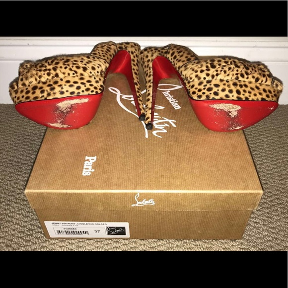 Christian Louboutin Jenny Printed Pony Heels - Picture 3 of 8